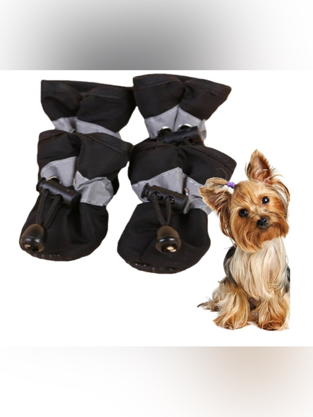 Black Dog/Cat Booties with Adjustable Toggle